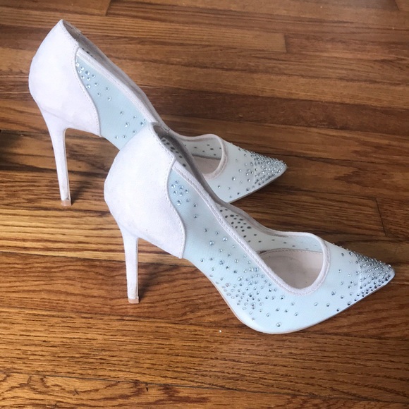 Powder pink 4.5” heels with crystals size 10 - Picture 3 of 5